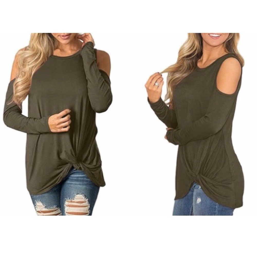 NEW Leo Rosi Long Sleeve Cold Shoulder Size Small